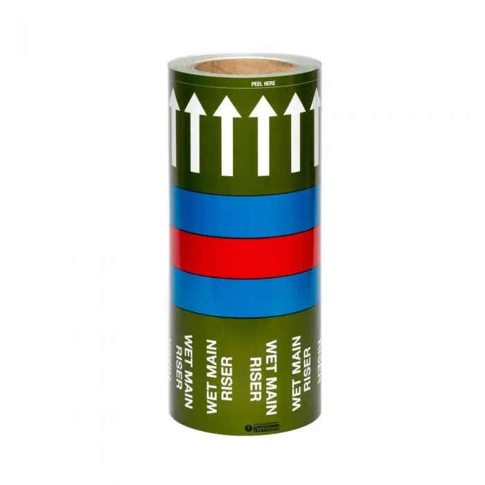 275mm Wet Main Riser Pipe Marking Tape | PIPEM17 | Pipemark